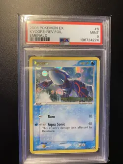 Pokemon EX Emerald Kyogre Reverse Holo 2005 #6/106 PSA 9 - Image 1