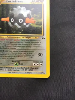 Pokemon Cards: Neo Discovery 1st Edition Rare: Forretress 21/75 - Image 4