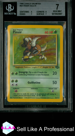 PINSIR HOLO R POKEMON #9A 1999 JUNGLE UNLIMITED ENGLISH BGS 7 - Image 1