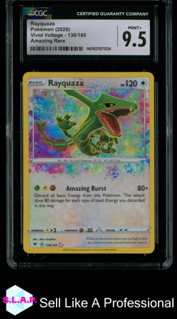 RAYQUAZA POKEMON 138/185 2020 VIVID VOLTAGE MINT+ EN CGC 9.5 - Image 1