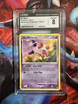 2007 Pokemon CGC 8 Mr Mime Mysterious Treasures Reverse Holo - Image 1