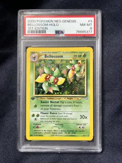 Pokemon TCG Bellossom Neo Genesis 3/111 Holo 1st Edition Holo Rare PSA 8 - Image 1
