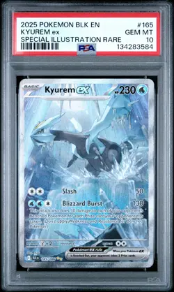 2025 POKEMON BLK EN BLACK BOLT SPECIAL ILLUSTRATION RARE #165 KYUREM EX PSA 10 - Image 1