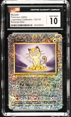 Meowth Pokemon (2002) Legendary Collection - 53/110 Reverse Holo CGC 10 - Image 1