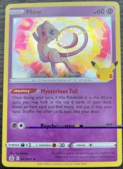 Mew 011/025 Pokemon TCG Celebrations Holo NEAR MINT NM - Image 1
