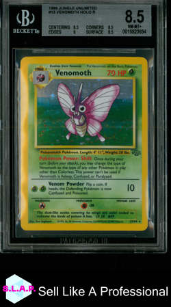 VENOMOTH HOLO R POKEMON #13 1999 JUNGLE UNLIMITED ENGLISH BGS 8.5 - Image 1