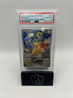 Pokemon TCG Pikachu 001/SV-P Promo Scarlet & Violet Japanese GEM MINT PSA 10 - Image 1