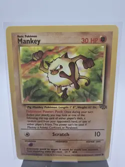 Mankey 55/64 Jungle Pokemon Card Vintage WOTC Common - Image 1