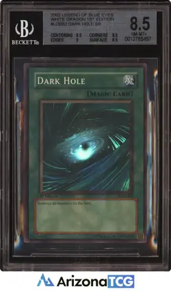 Yu-Gi-Oh 2002 Dark Hole LOB-052 Legend Of Blue Eyes 1st Edition BGS 8.5 - Image 1