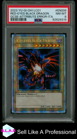 RED-EYES BLCK DRAGON QCSE-ATTRIBUTE ERROR-ITA YU-GI-OH! LC01 2023 EN006 PSA 8 - Image 1