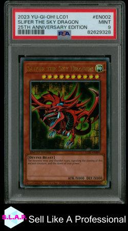 SLIFER THE SKY DRAGON YU-GI-OH! LC01 25TH ANN. EDITION 2023 EN002 PSA 9 - Image 1
