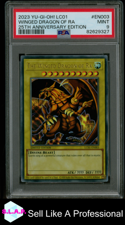WINGED DRAGON OF RA YU-GI-OH! LC01 25TH ANN. EDITION 2023 EN003 PSA 9 - Image 1