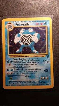 Poliwrath 015/130 Base Set 2 Hologrpahic Rare OG Pokemon Card - Image 1
