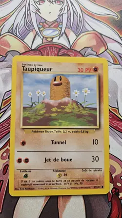 Pokemon Card - Diglett Taupiqueur FRENCH Base Set 47/102 Common - Image 1