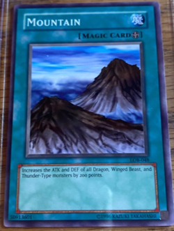 Mountain LOB-048 Yu-Gi-Oh! Card Light Play Unlimited Spell Card 1996 - Image 1