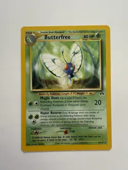 Pokemon Gaming Card BUTTERFREE #19/75 HP80 Rare Non-Holo Neo Discovery WOTC 2001 - Image 1
