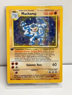 Pokemon Machamp Holo 8/102 Base Set 1st Edition - Factory Sealed Promo, CLEAN - Image 1