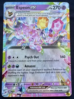 Espeon ex 034/131 Prismatic Evolutions Pokemon TCG Double Rare Holo - Image 1