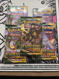 Pokemon SWSH: Evolving Skies Booster Pack Lot of 5 Factory Sealed - Image 1