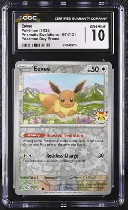 Eevee - (Pokemon Day 2025) (Reverse Cosmos Holo) 074/131 CGC 10 - Image 1