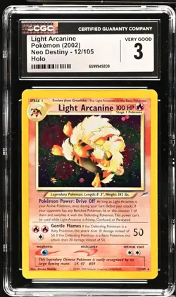 2002 Pokemon Neo Destiny Light Arcanine #12/105 Holo CGC 3 - Image 1
