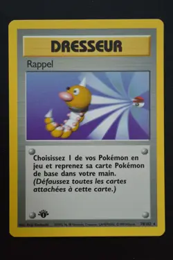 Pokemon TCG SCOOP UP 1ST EDITION FRENCH RAPPEL Base Set 78/102 NM - Image 1