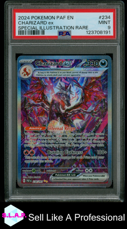 CHARIZARD EX POKEMON TGC 234 2024 PALDEAN FATES SPECI4L ILL RARE EN PSA 9 - Image 1