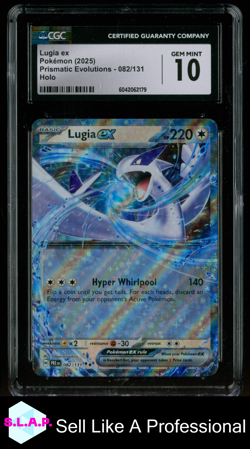 LUGIA EX POKEMON 082/131 2025 PRISMATIC EVOLUTIONS GEM MINT EN CGC 10 - Image 1