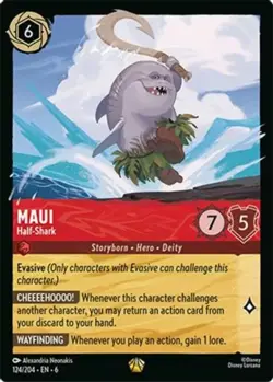 1x Maui - Half-Shark - 124/204 - Legendary - Cold Foil Light Play Disney Lorcana - Image 1