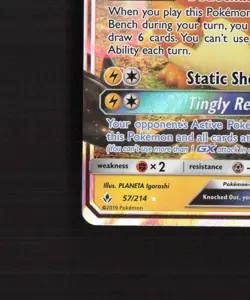 Dedenne GX 57/214 Unbroken Bonds Ultra Rare Holo Pokemon Card LP+ - Image 5