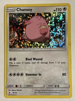 Pokemon Card Chansey 10/12 McDonalds 2018 HOLO Rare LP - Image 1