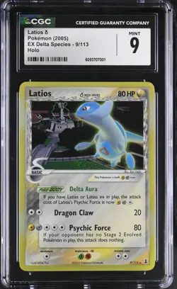 Pokemon TCG Latios EX Delta Species Holo 9/113 Rare Card CGC Mint 9 2005 - Image 1
