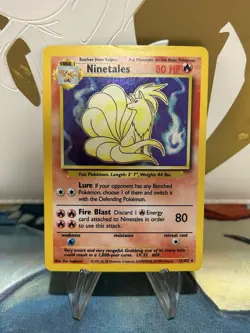 Ninetales 12/102 Pokemon Base Set Unlimited Holo Rare Card WOTC MP - Image 1