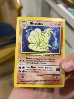 Ninetales 12/102 Pokemon Base Set Unlimited Holo Rare Card WOTC MP - Image 5
