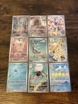 Pokemon Illustration Rare Lot of 9 English Cards Near Mint Mixed Sets SV Mega E - Image 1