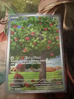 Pokemon TCG Applin Holo Card 185/167 Twilight Masquerade Illustration Rare - Image 1