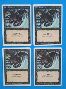Magic the Gathering MTG Revised DARK RITUAL X 4 LP/EX C 1994 Nice! - Image 1