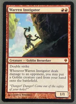 MTG Warren Instigator Zendikar Near-Mint Condition Red Goblin Mythic!! - Image 2