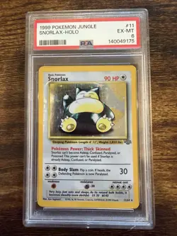 1999 Pokemon Jungle 1st Edition #11 Snorlax-Holo PSA 6 EX-MT - Image 1