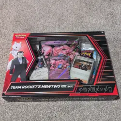 POKEMON TCG SCARLET & VIOLET DESTINED RIVALS TEAM ROCKET'S MEWTWO EX BOX *BNIB* - Image 1