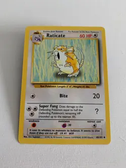 POKEMON RATICATE BASE SET 40/102, WOTC. 1999, STAGE 1. - Image 1