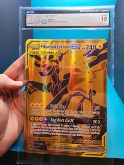 Pokemon TCG Pikachu & Zekrom GX SM248 Jumbo Card CGC 10 Gem Mint - Image 1
