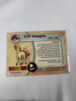 2000 Topps Pokemon TV Animation Series Blue Logo #77 Ponyta - Image 5