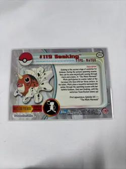 2000 Topps Pokemon TV Animation Series Blue Logo #119 Seaking - Image 5