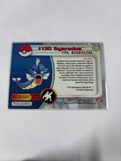 2000 Topps Pokemon TV Animation Series Blue Logo #130 Gyarados - Image 5