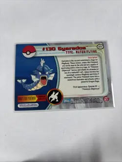 2000 Topps Pokemon TV Animation Series Blue Logo #130 Gyarados - Image 5