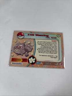 2000 Topps Pokemon TV Animation Series Blue Logo #110 Weezing - Image 5