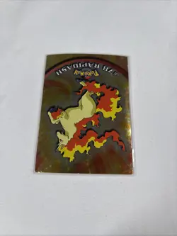 2000 Topps Pokemon TV Animation Series Blue Logo Holo #78 Rapidash - Image 3
