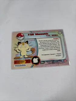 2000 Topps Pokemon TV Animation Series Black Logo #52 Meowth - Image 5