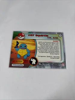 2000 Topps Pokemon TV Animation Series Black Logo #07 Squirtle - Image 5